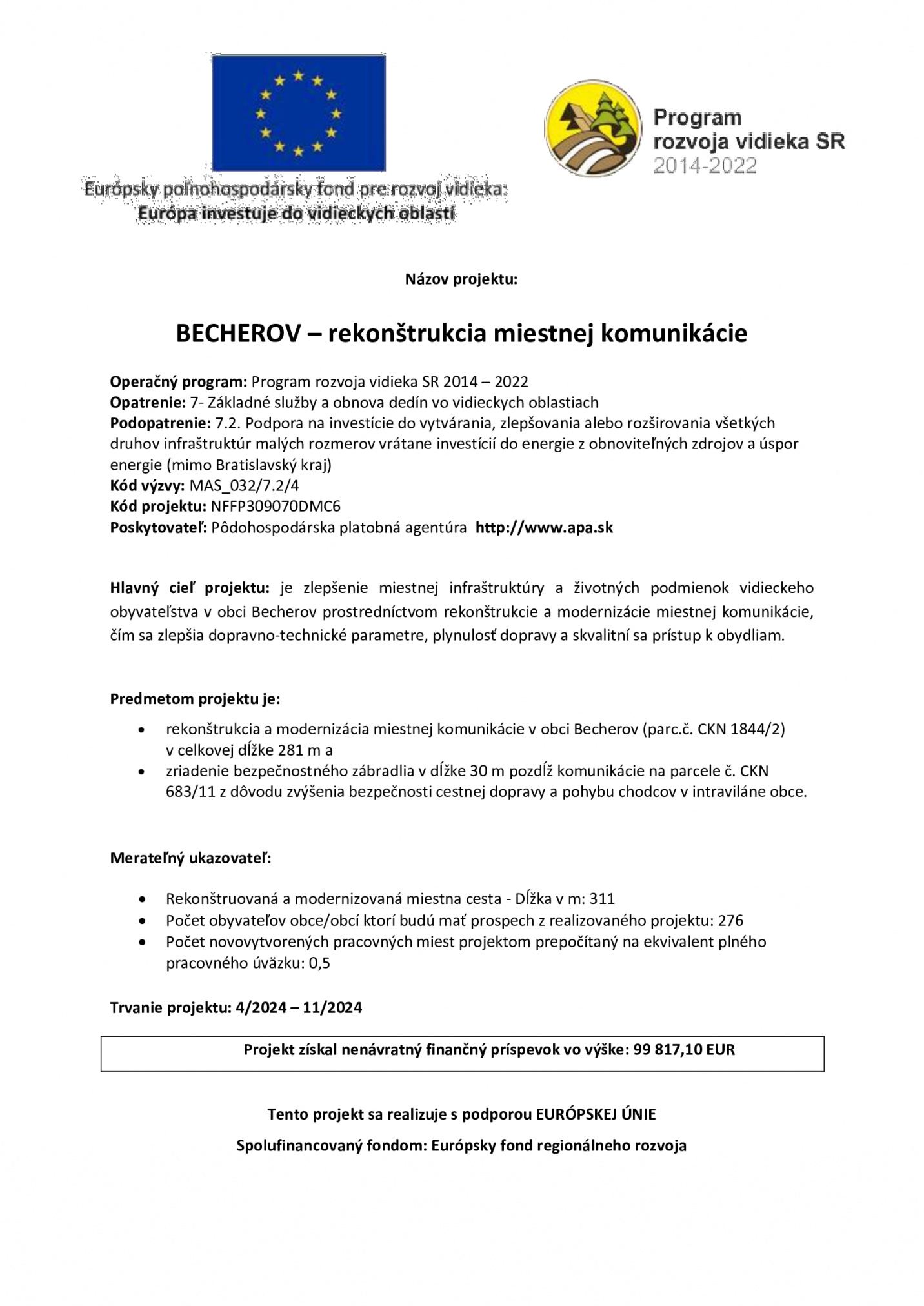 Fotka - BECHEROV - rekonštrukcia miestnej komunikácie