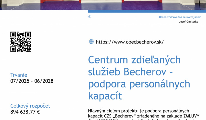 Fotka - Centrum zdieľaných služieb Becherov - podpora personálnych kapacít